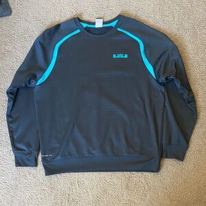 Lebron - Nike Men's Charcoal and Teal Crewneck Sweater XL